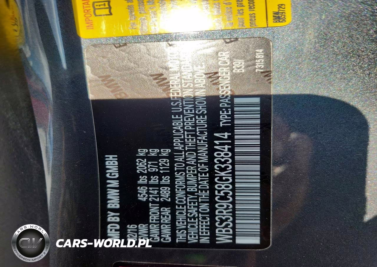 2016 BMW M4 VIN:WBS3R9C58GK338414 - 12