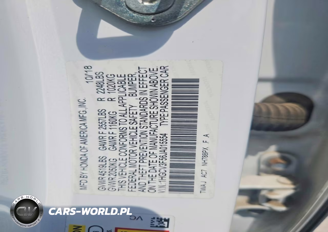 2018 Honda Accord Hybrid Exl VIN:1HGCV3F56JA015554 - 12