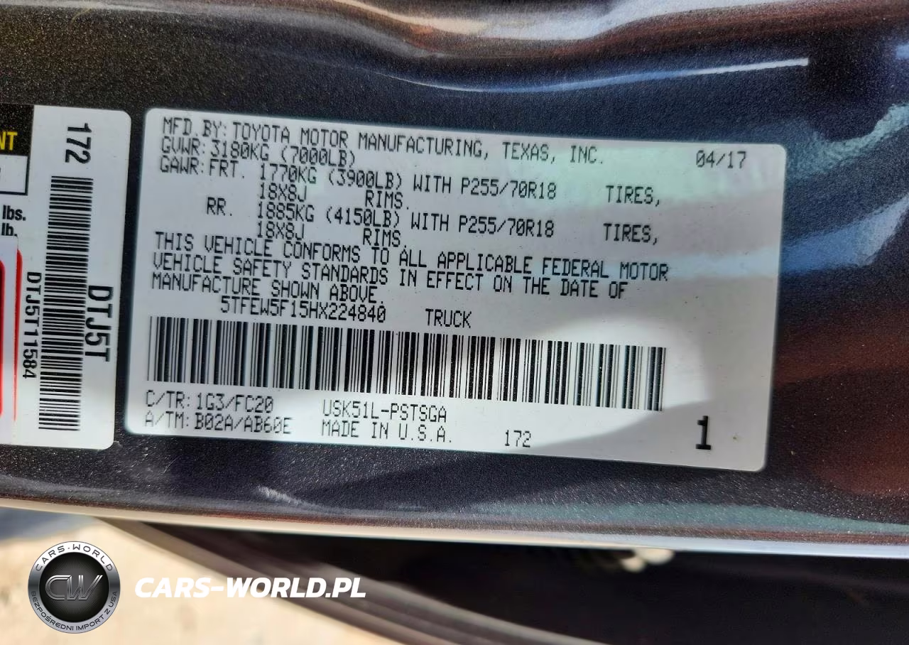 2017 Toyota Tundra Crewmax Sr5 VIN:5TFEW5F15HX224840 - 12