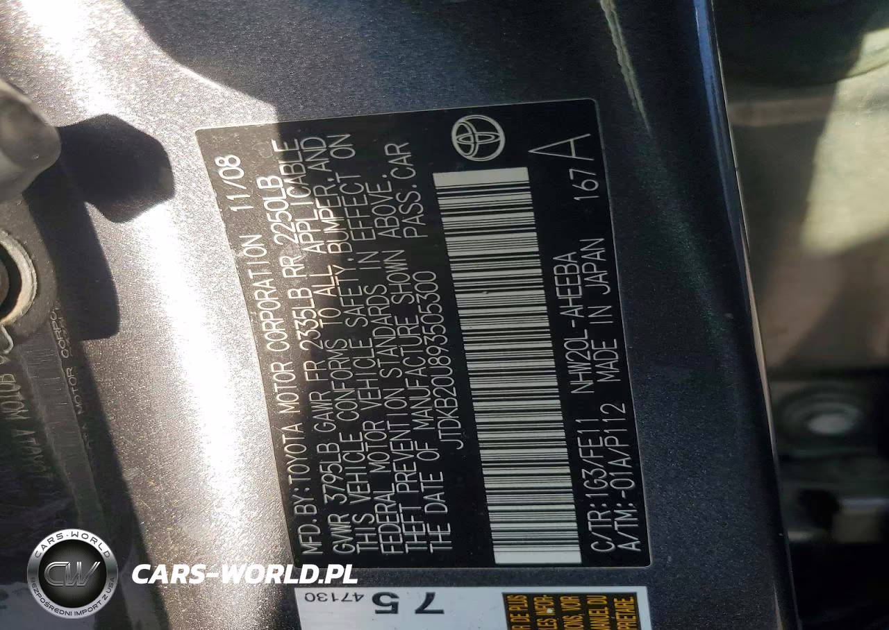 2009 Toyota Prius Base VIN:JTDKB20U893505300 - 13