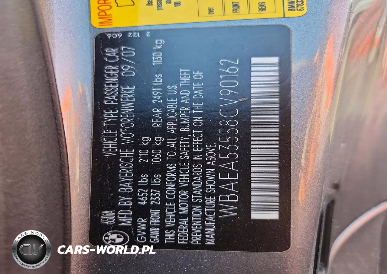 2008 BMW 650 I VIN:WBAEA53558CV90162 - 12
