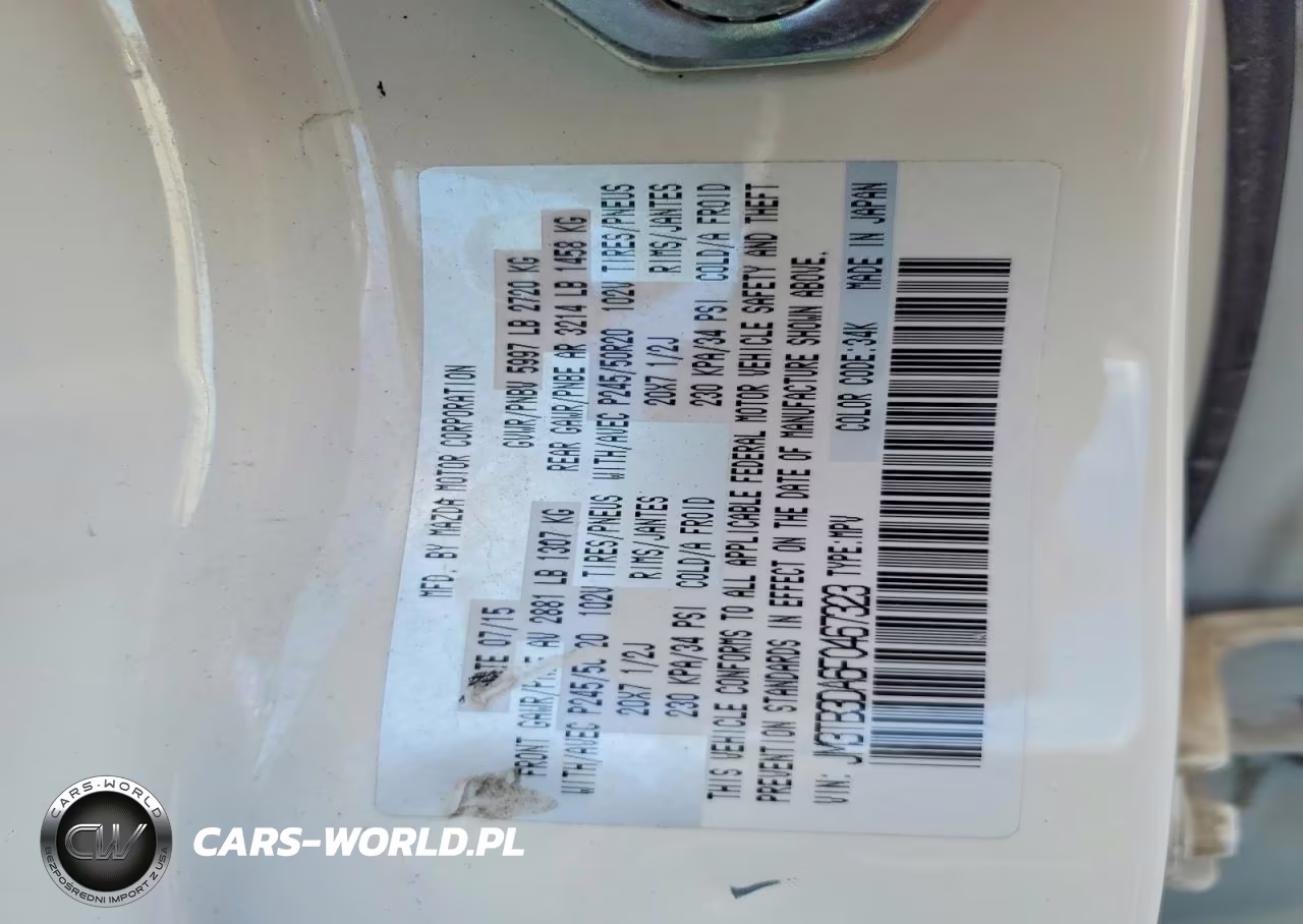 2015 Mazda Cx-9 Grand Touring VIN:JM3TB3DA6F0467323 - 14