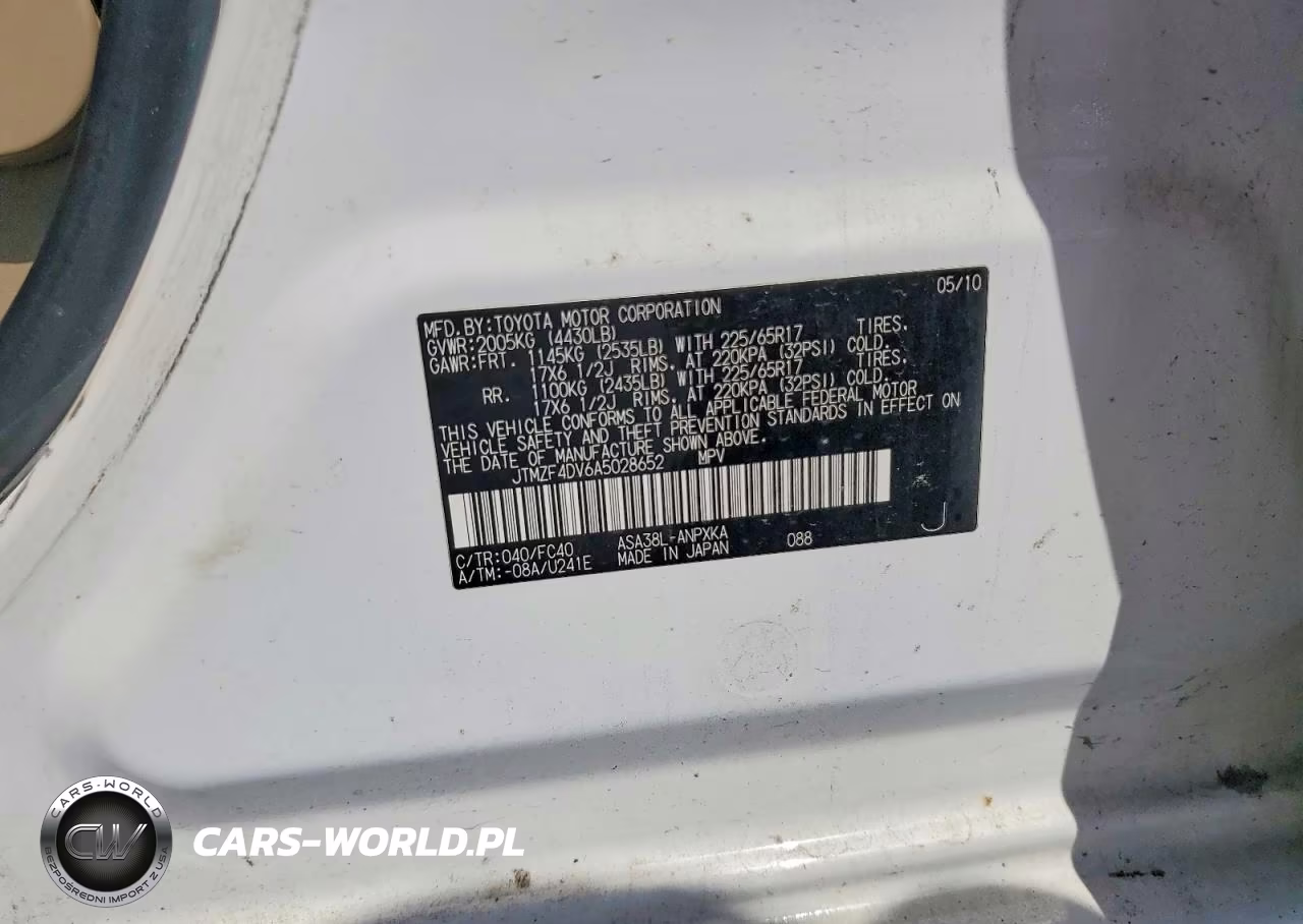 2010 Toyota Rav4 Base VIN:JTMZF4DV6A5028652 - 12