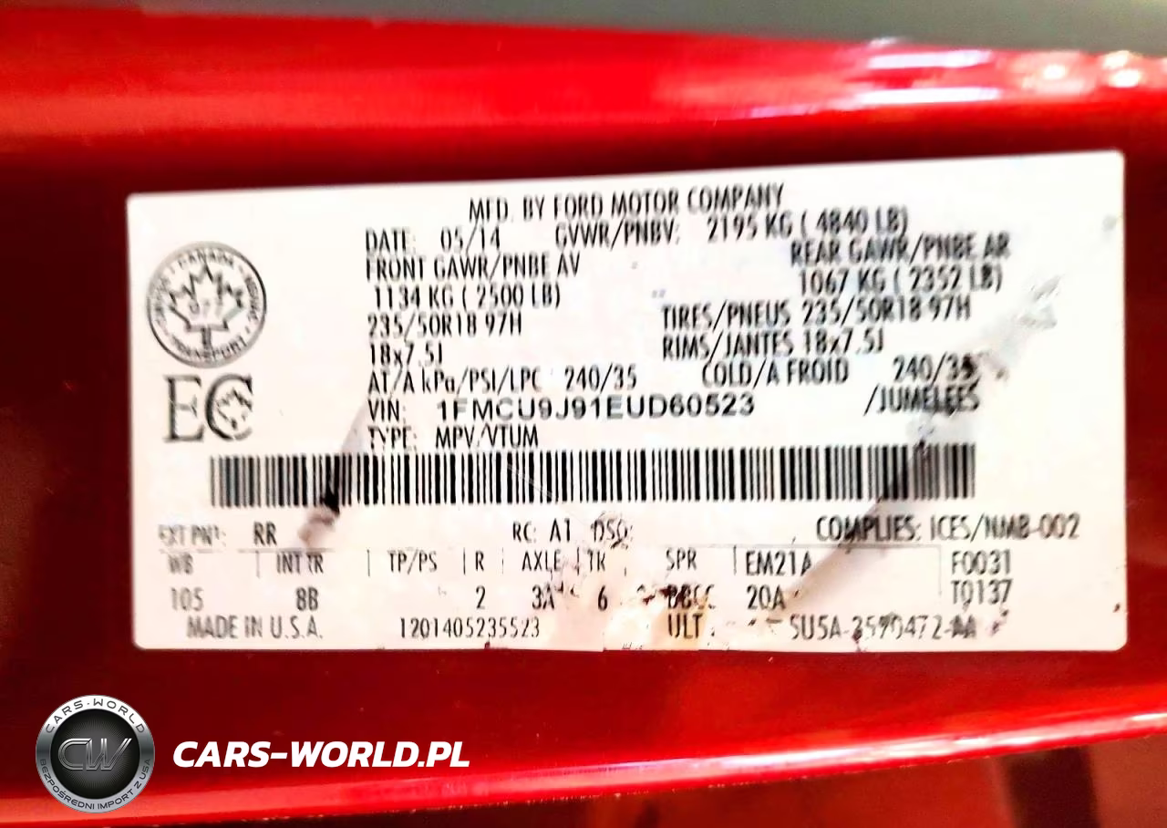 2014 Ford Escape Titanium VIN:1FMCU9J91EUD60523 - 13