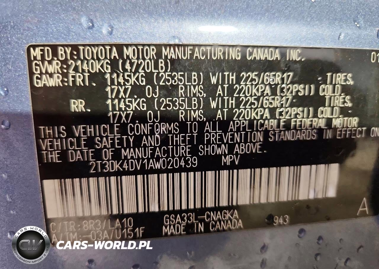 2010 Toyota Rav4 Limited VIN:2T3DK4DV1AW020439 - 13