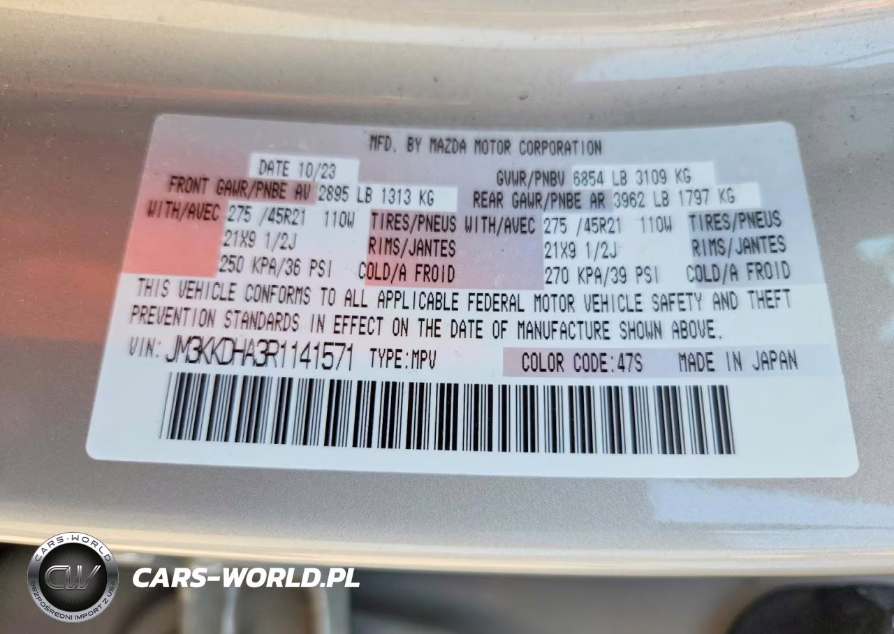 2024 Mazda Cx-90 Premium VIN:JM3KKDHA3R1141571 - 13