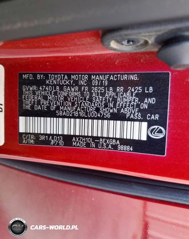 2020 Lexus Es 300H VIN:58AD21B16LU004756 - 12