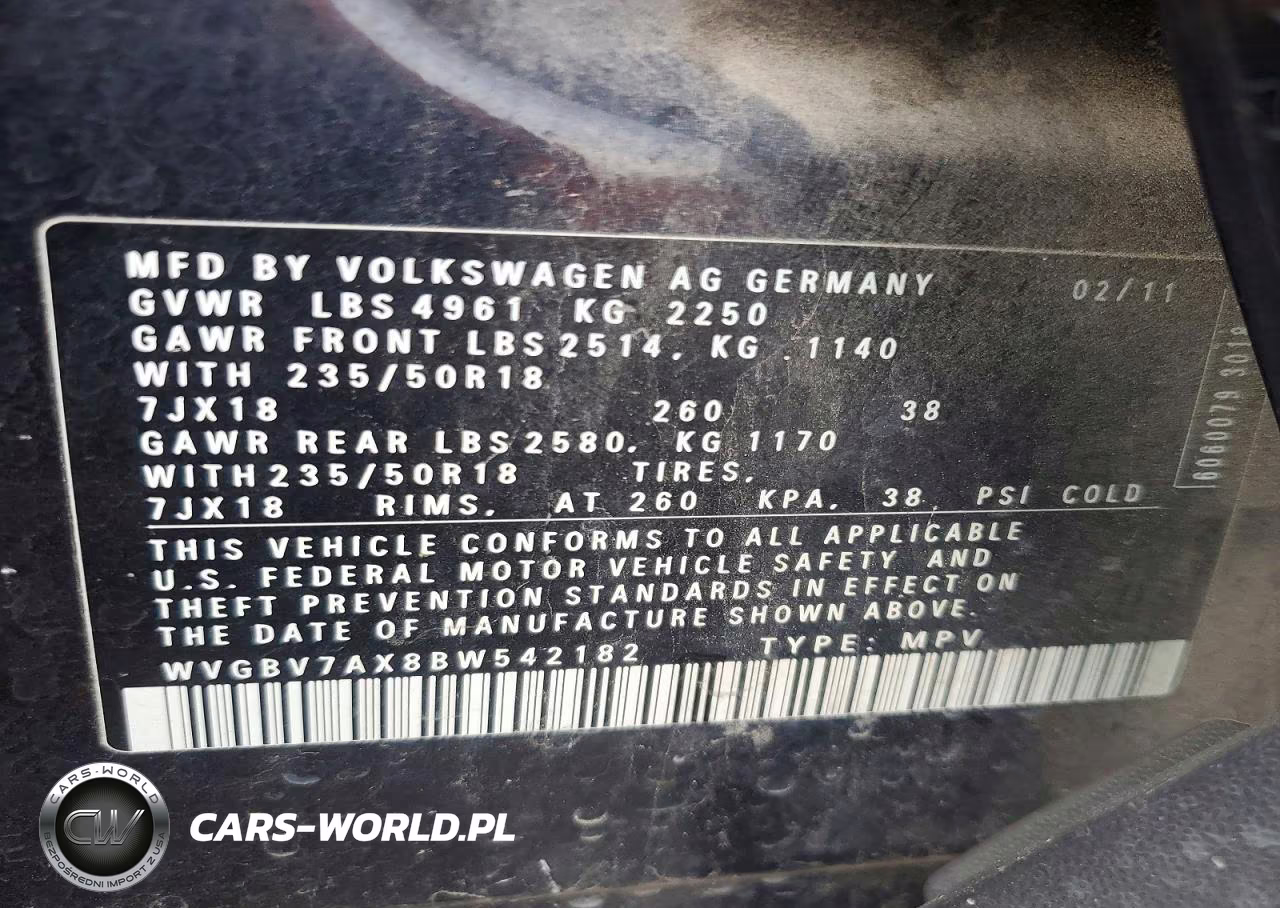 2011 Volkswagen Tiguan S VIN:WVGBV7AX8BW542182 - 13