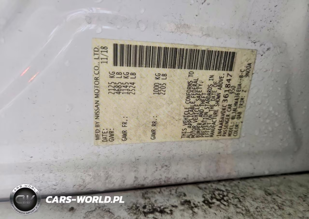 2019 Nissan Maxima 3.5 S VIN:1N4AA6AV0KC361847 - 12