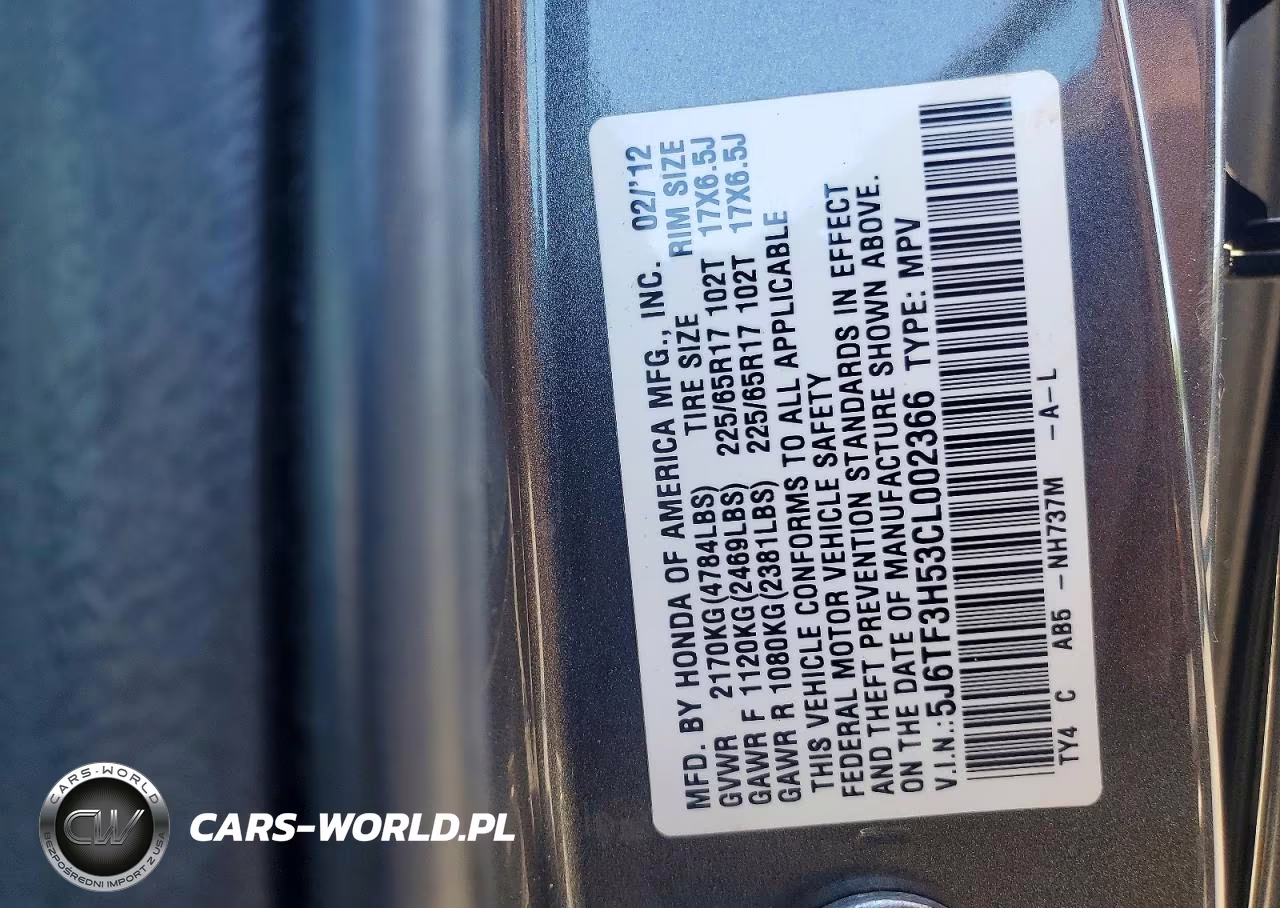 2012 Honda Crosstour Exl VIN:5J6TF3H53CL002366 - 13