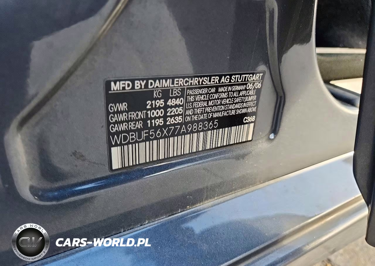 2007 Mercedes-Benz E 350 VIN:WDBUF56X77A988365 - 12