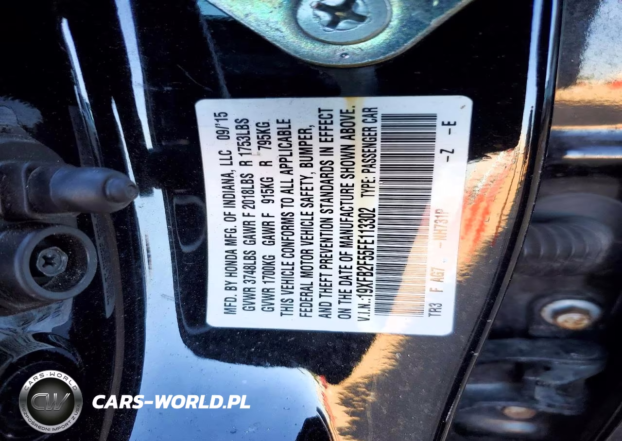 2015 Honda Civic Lx VIN:19XFB2F55FE113302 - 12