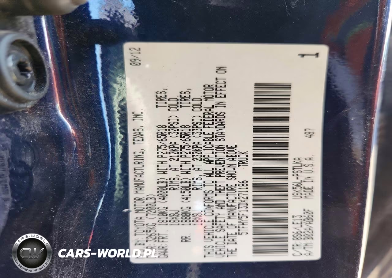 2013 Toyota Tundra Limited VIN:5TFHY5F13DX271186 - 12