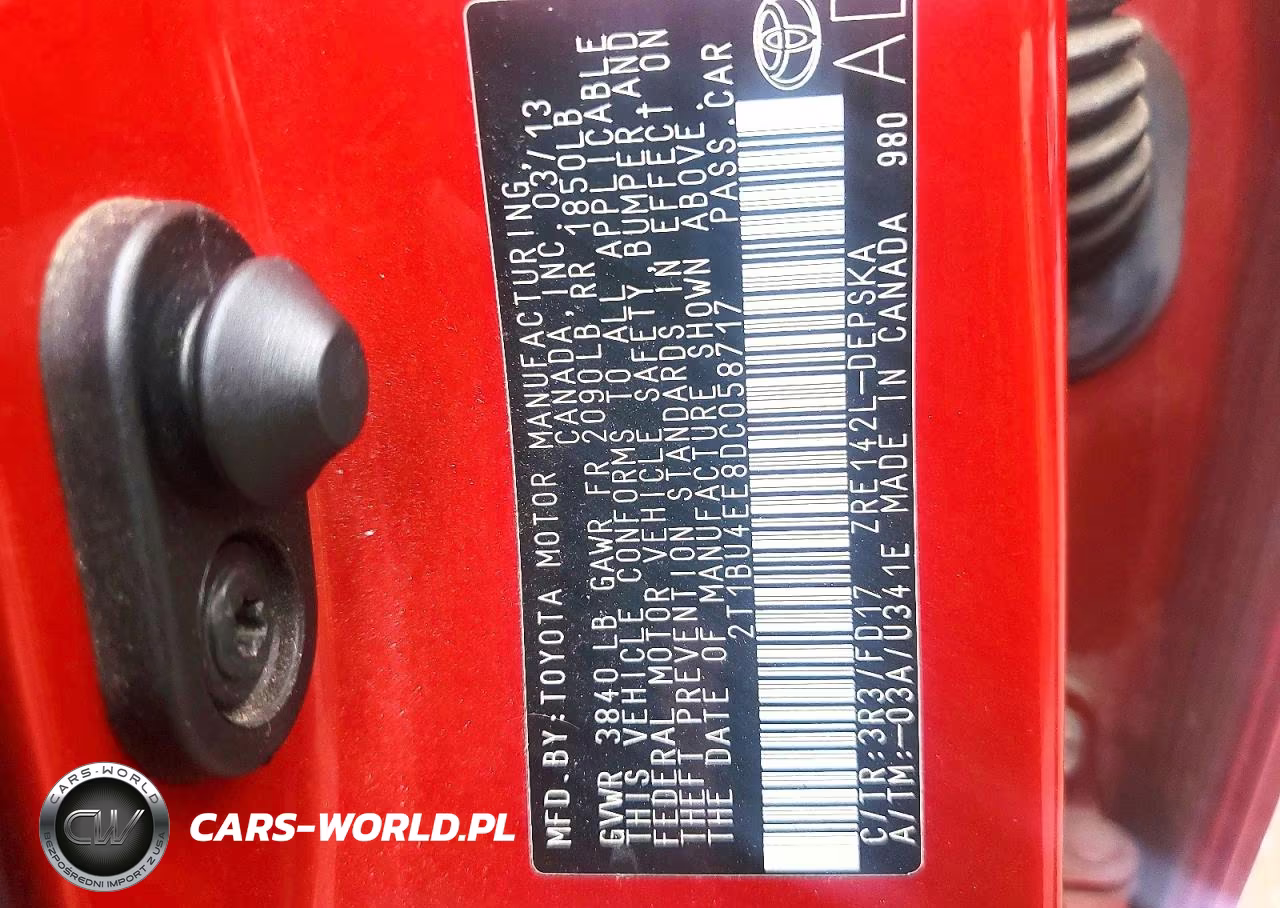 2013 Toyota Corolla S VIN:2T1BU4EE8DC058717 - 12