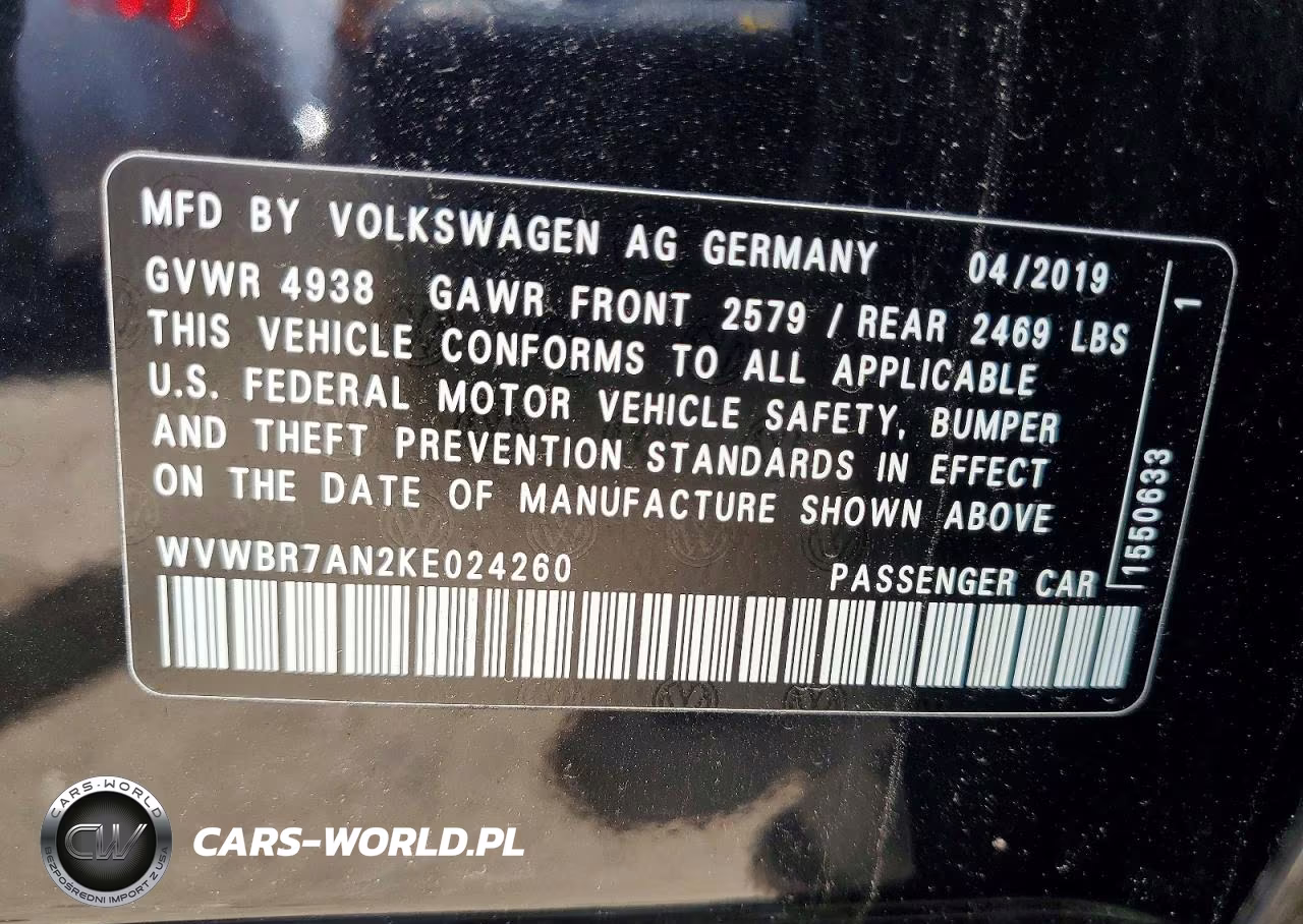 2019 Volkswagen Arteon Se VIN:WVWBR7AN2KE024260 - 12