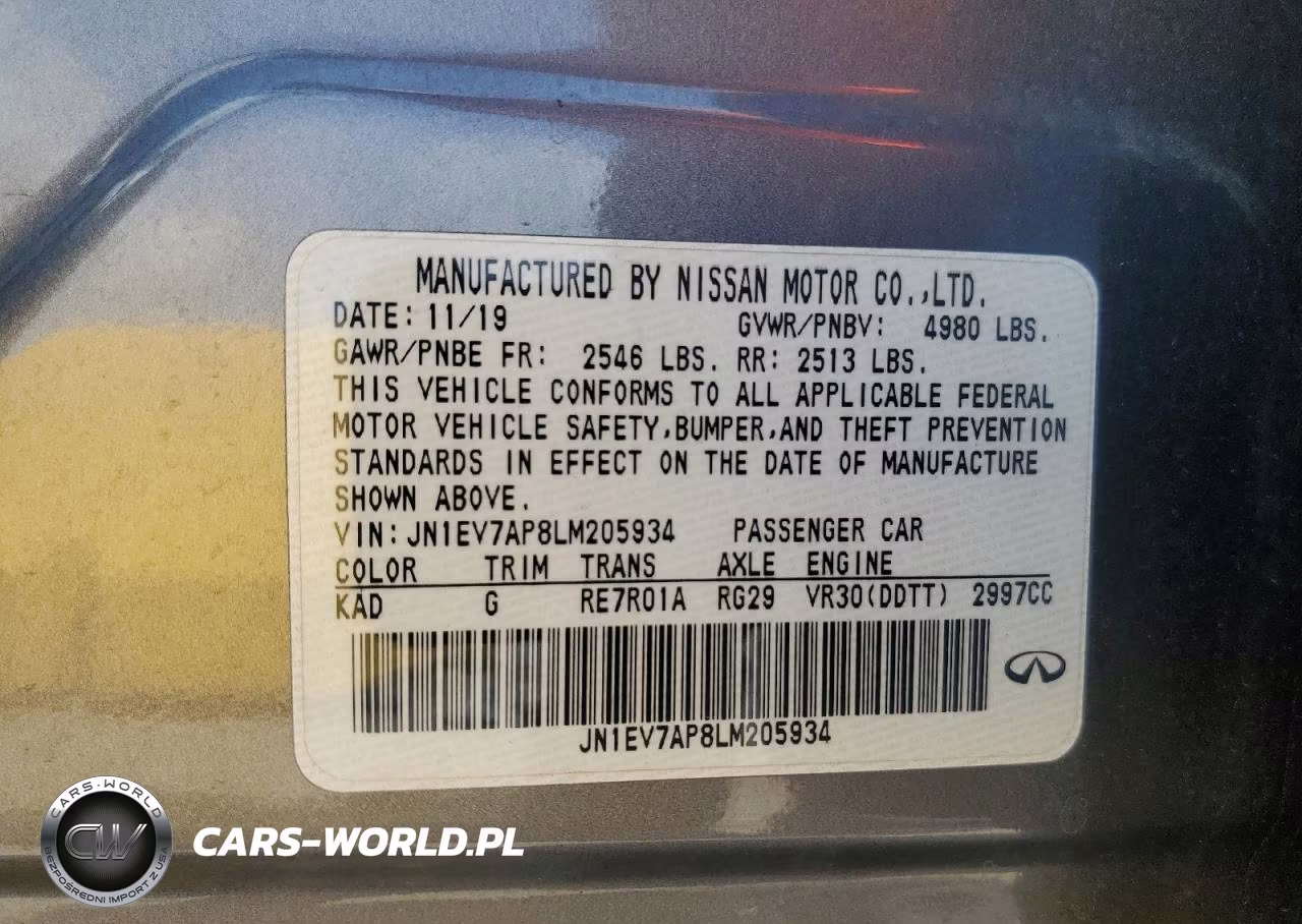 2020 Infiniti Q50 Pure VIN:JN1EV7AP8LM205934 - 12
