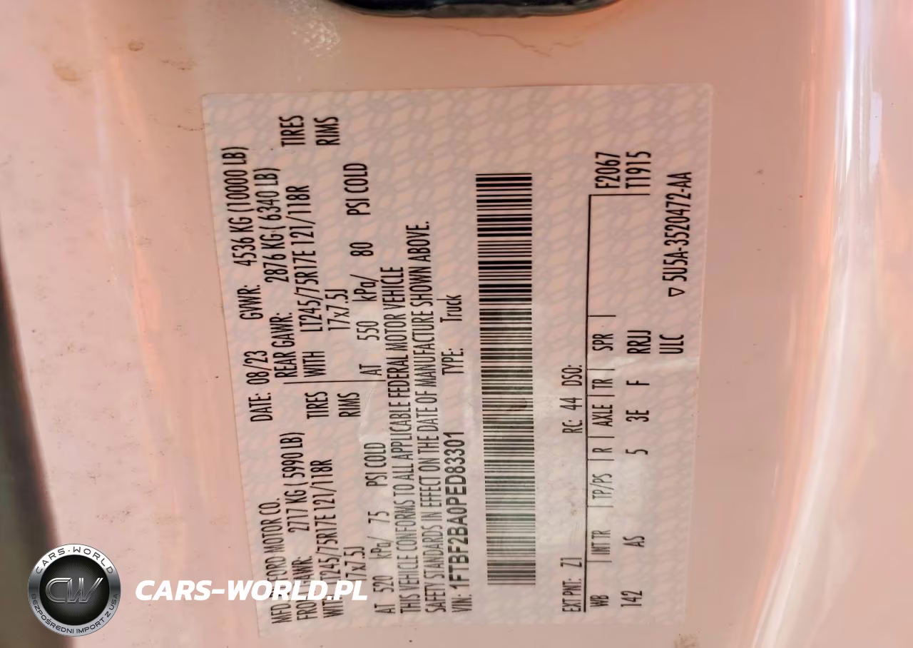 2023 FORD F250 SUPER DUTY VIN:1FTBF2BA0PED83301 - 12