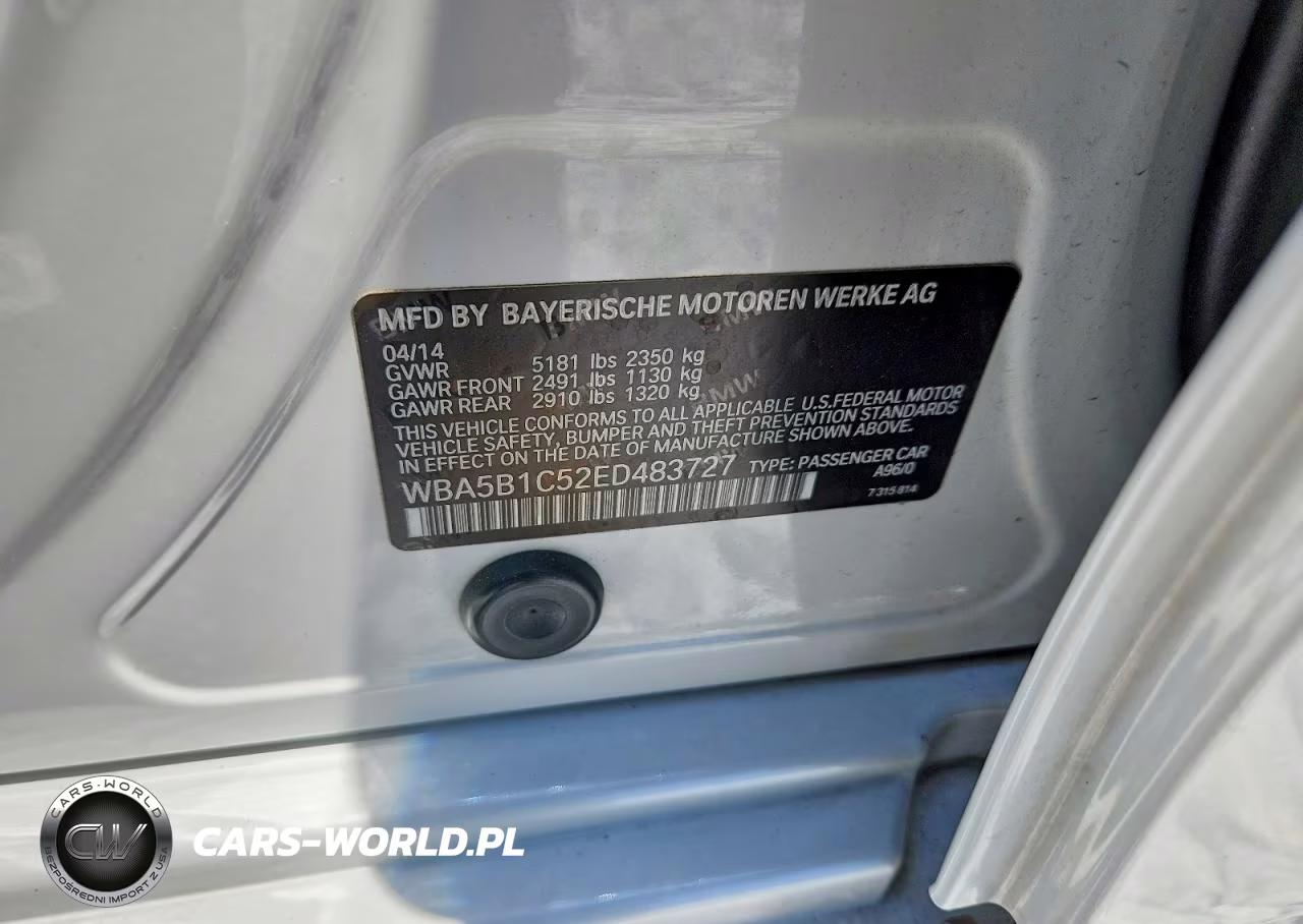 2014 BMW 535 I VIN:WBA5B1C52ED483727 - 13
