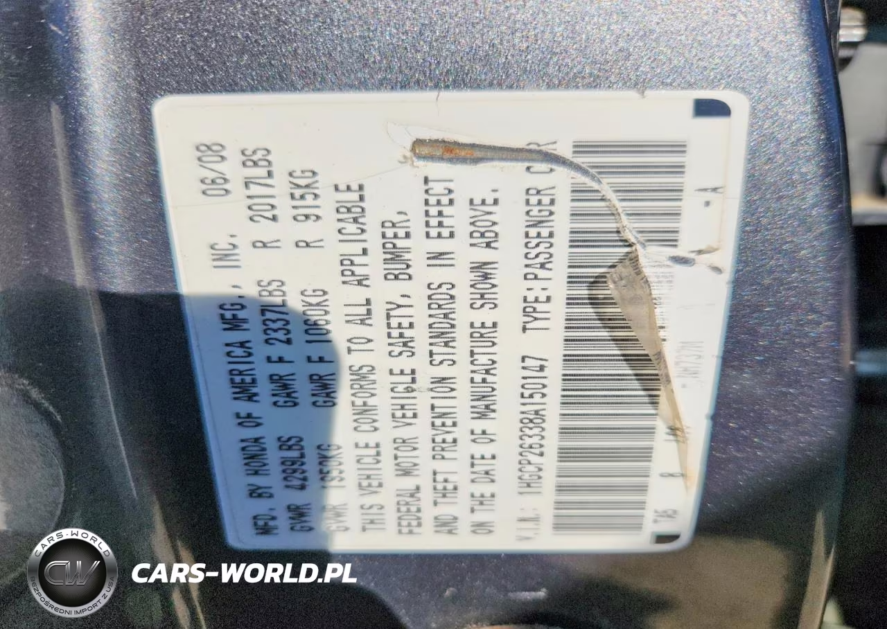 2008 Honda Accord Lx VIN:1HGCP26338A150147 - 13