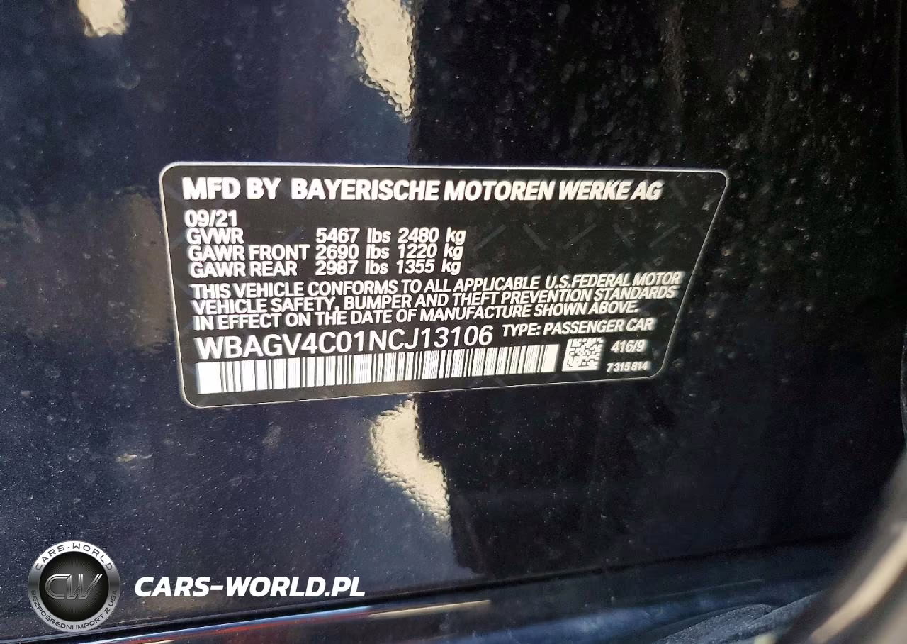 2022 BMW 840Xi VIN:WBAGV4C01NCJ13106 - 12