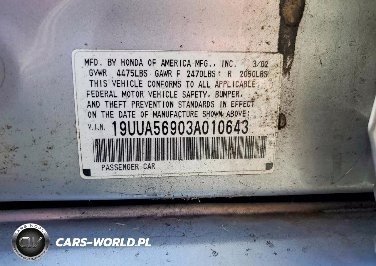 2003 Acur Tlx VIN:19UUA56903A010643 - 12
