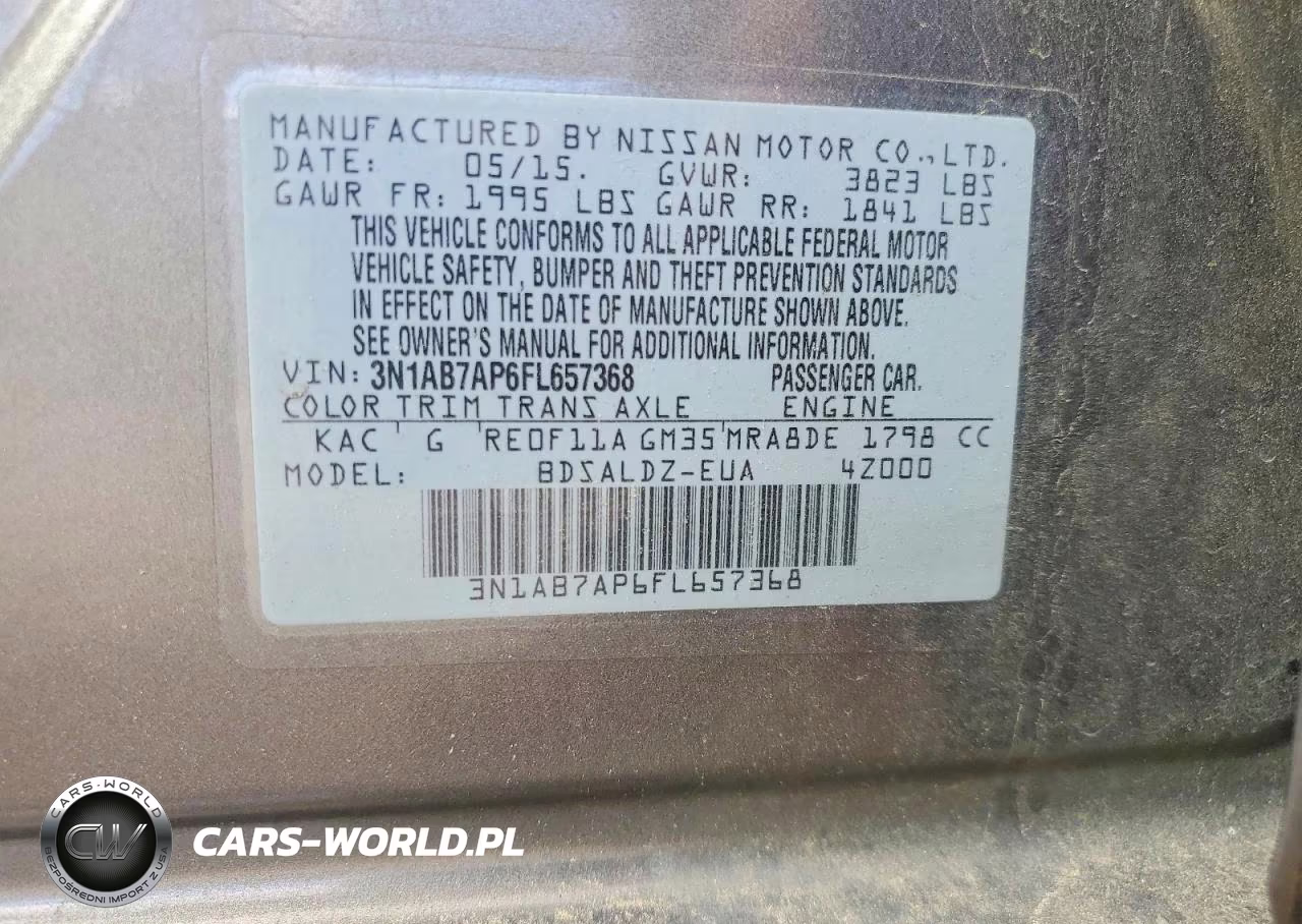 2015 Nissan Sentra Sv VIN:3N1AB7AP6FL657368 - 12
