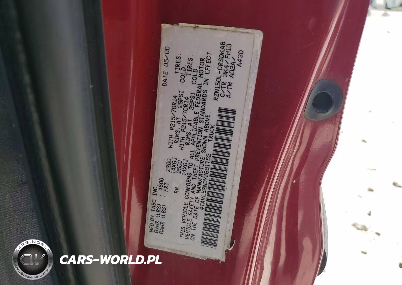 2000 Toyota Tacoma Xtracab VIN:4TAVL52N0YZ681752 - 12