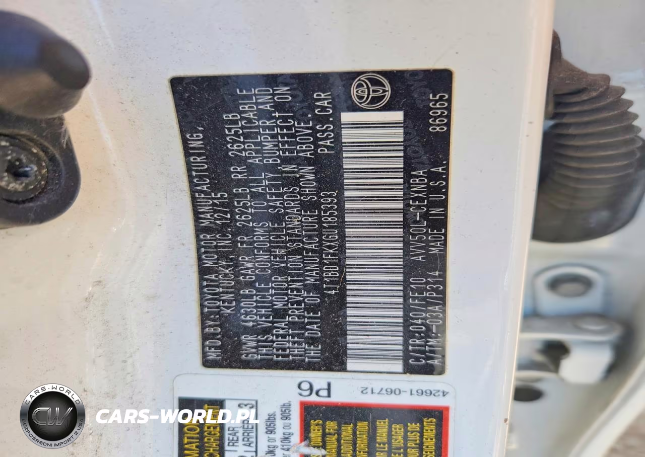 2016 Toyota Camry Hybrid VIN:4T1BD1FKXGU185393 - 12