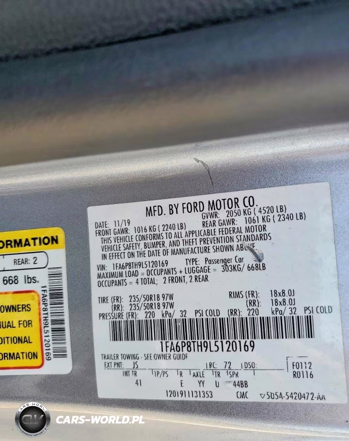 2020 Ford Mustang VIN:1FA6P8TH9L5120169 - 12