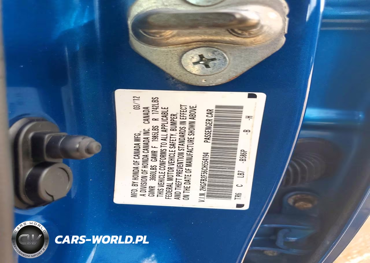 2012 Honda Civic Lx VIN:2HGFB2F56CH554194 - 12