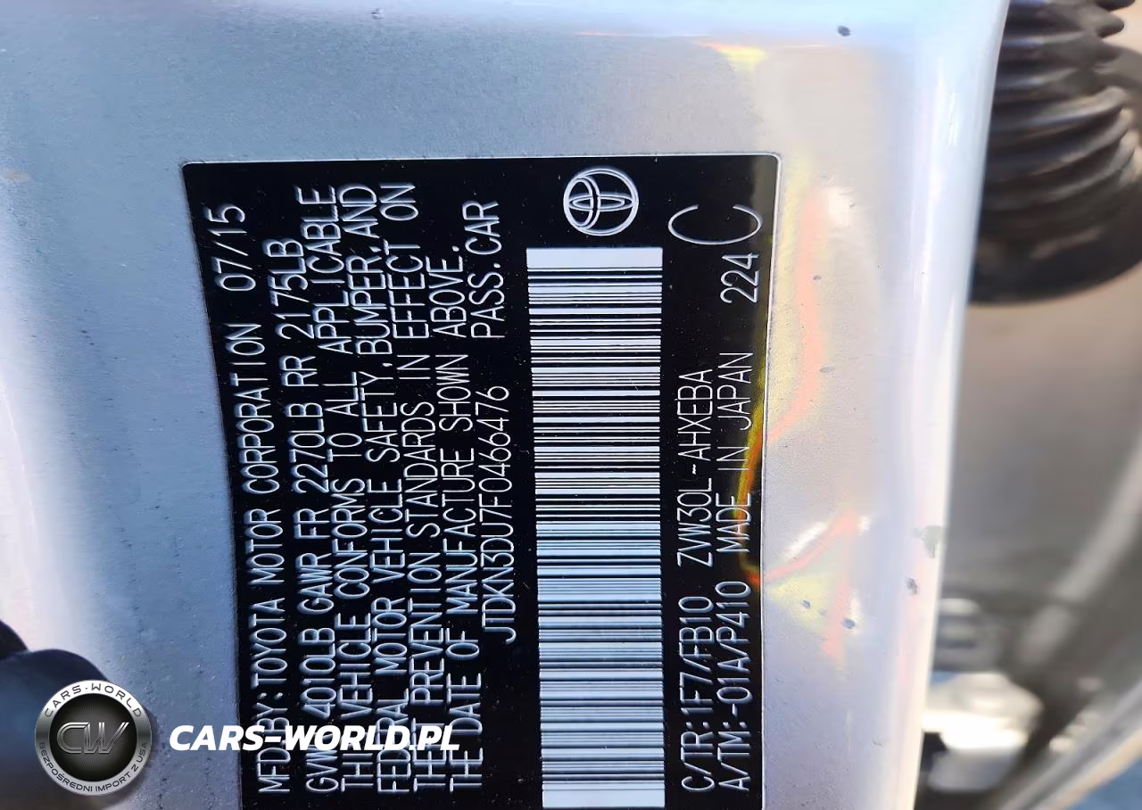2015 Toyota Prius Two VIN:JTDKN3DU7F0466476 - 12