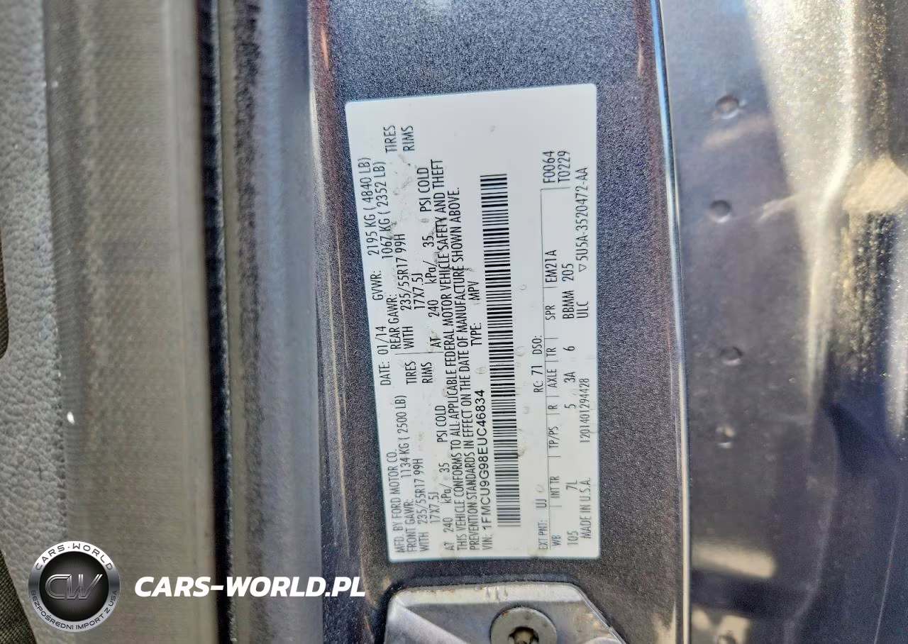 2014 Ford Escape Se VIN:1FMCU9G98EUC46834 - 13