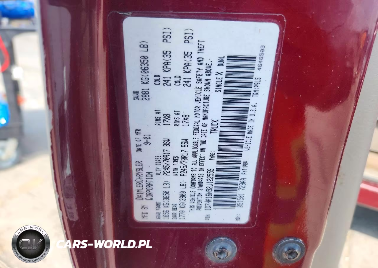 2002 Dodge 1500 VIN:1D7HA16N92J122559 - 12