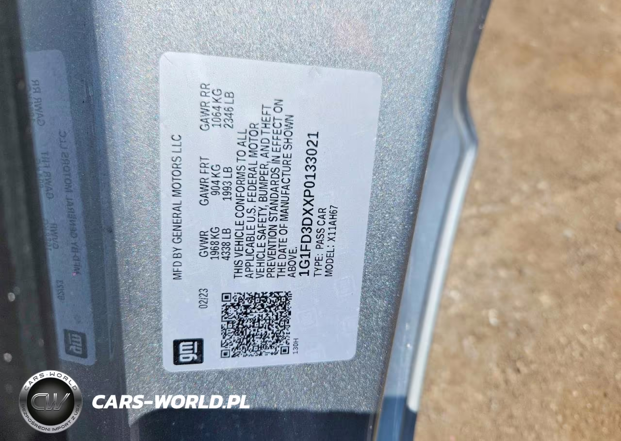 2023 Chevrolet Camaro Lt VIN:1G1FD3DXXP0133021 - 12