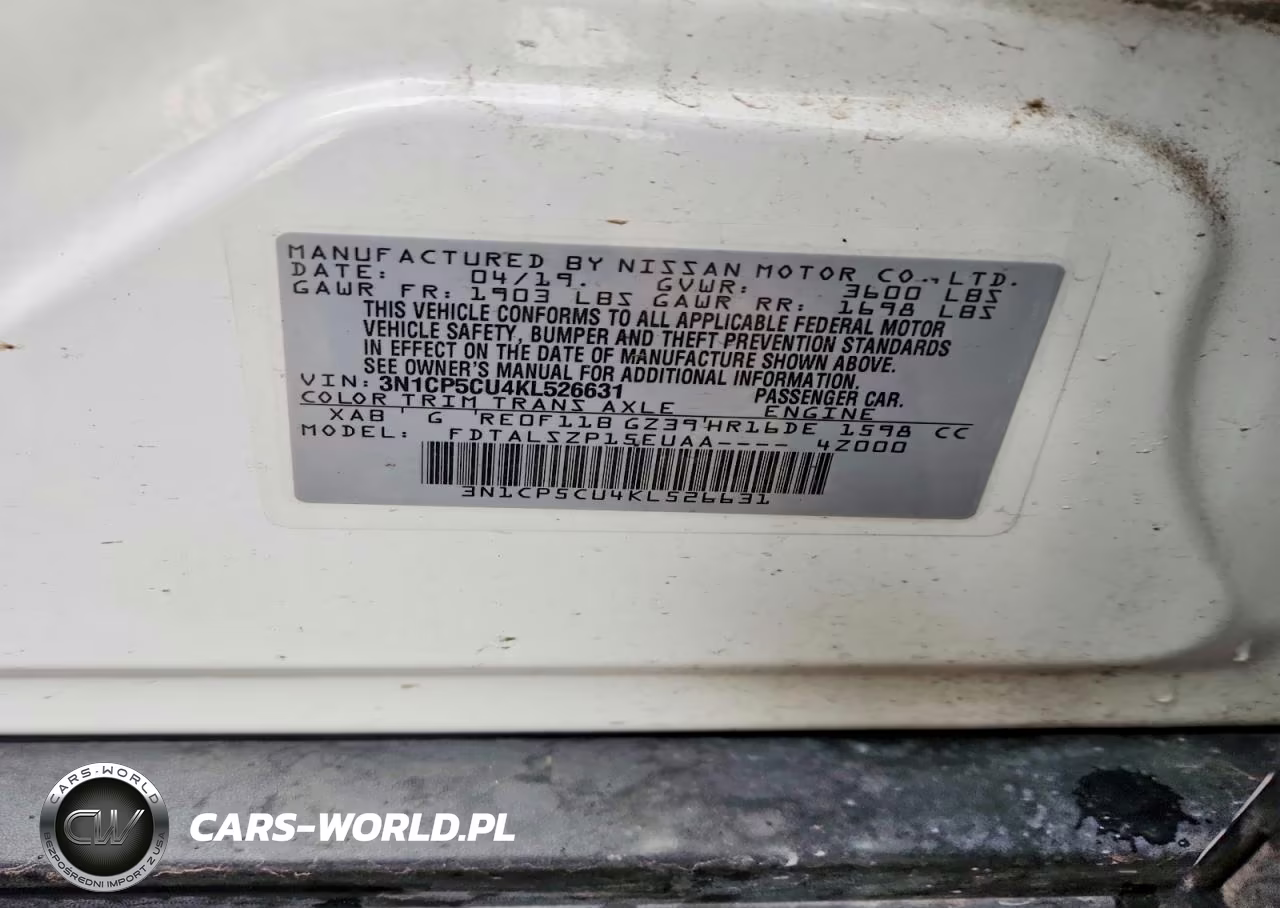 2019 Nissan Kicks Sv VIN:3N1CP5CU4KL526631 - 13