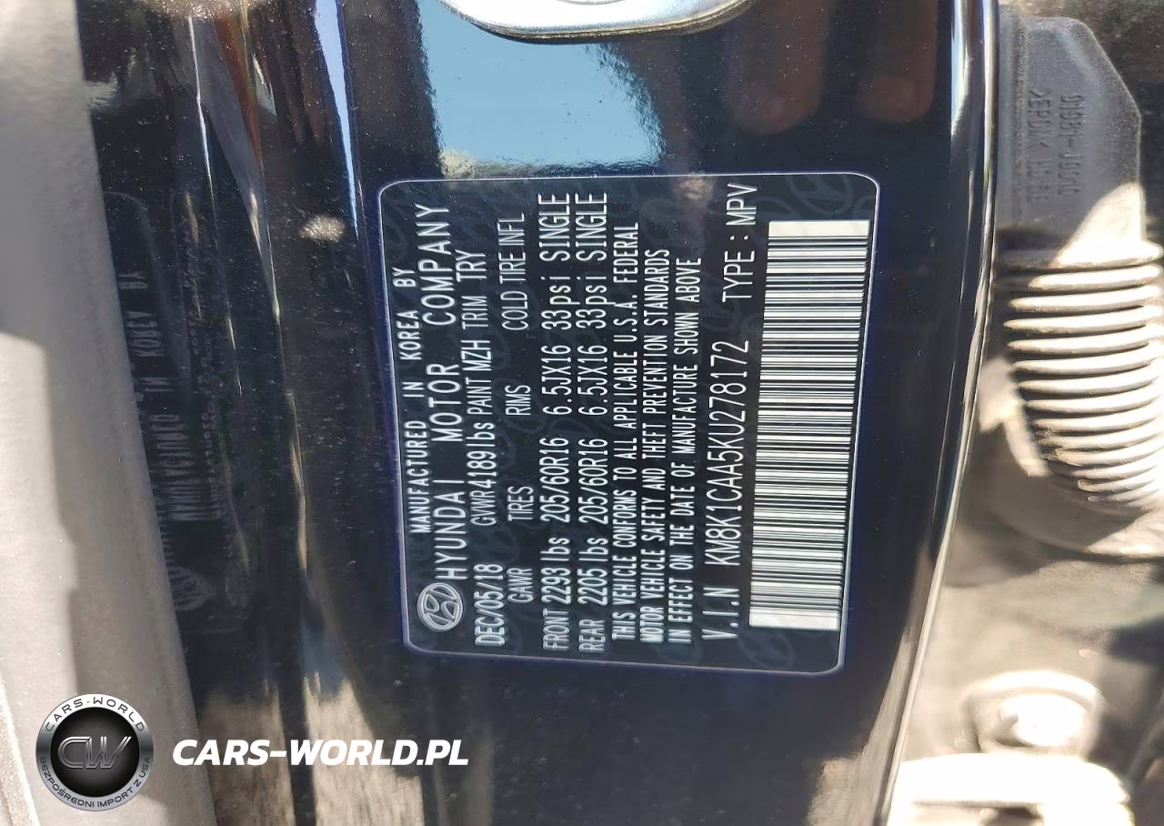 2019 Hyundai Kona Se VIN:KM8K1CAA5KU278172 - 12