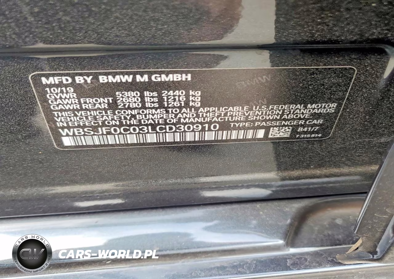 2020 BMW M5 Base VIN:WBSJF0C03LCD30910 - 12