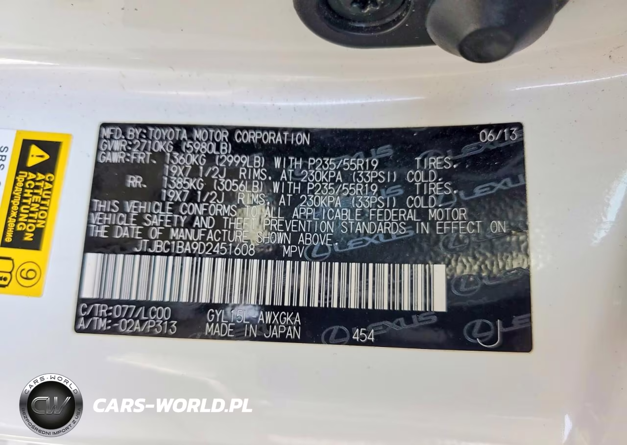 2013 Lexus Rx 450H VIN:JTJBC1BA9D2451608 - 14