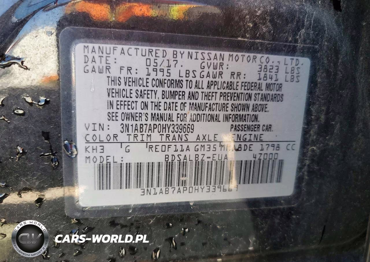 2017 Nissan Sentra S VIN:3N1AB7AP0HY339669 - 12