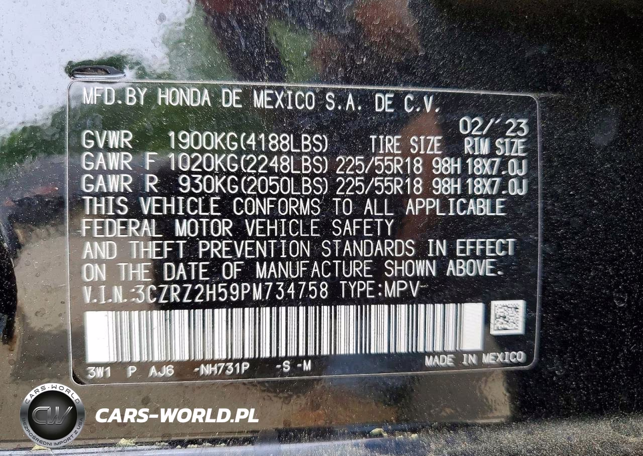 2023 Honda Hr-V Sport VIN:3CZRZ2H59PM734758 - 13