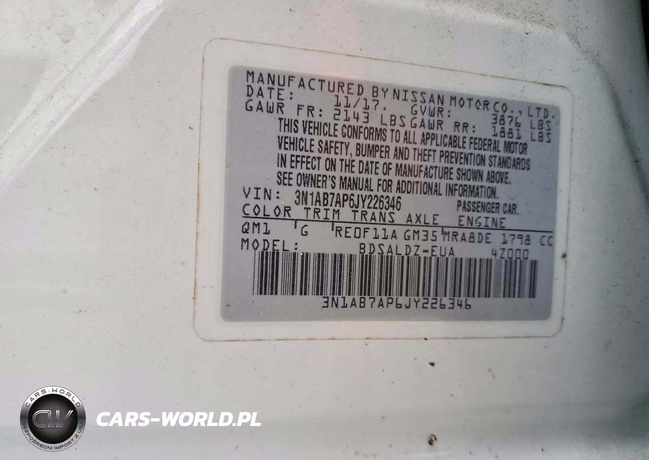 2018 Nissan Sentra Sv VIN:3N1AB7AP6JY226346 - 12
