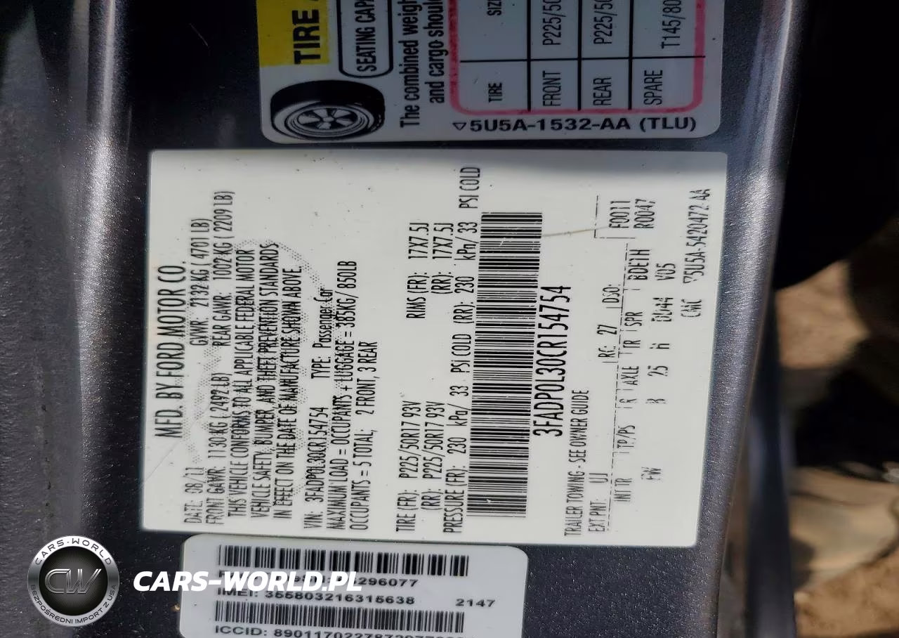 2012 Ford Fusion Hybrid VIN:3FADP0L30CR154754 - 12