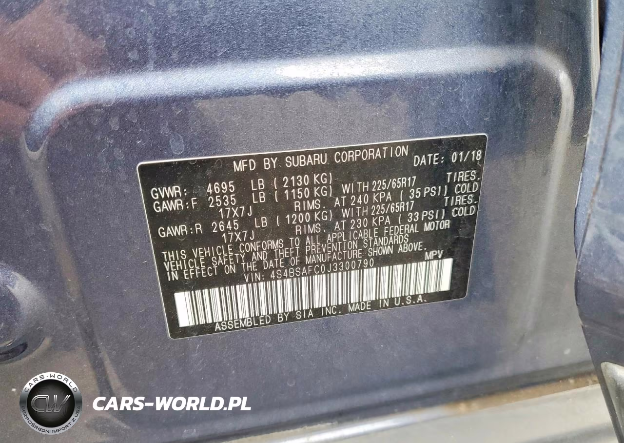 2018 Subaru Outback 2.5I Premium VIN:4S4BSAFC0J3300790 - 14