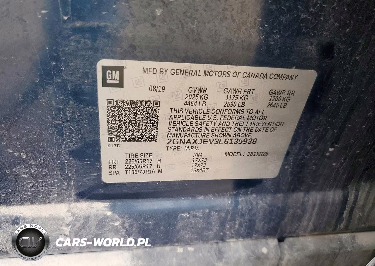 2020 Chevrolet Equinox Lt VIN:2GNAXJEV3L6135938 - 12