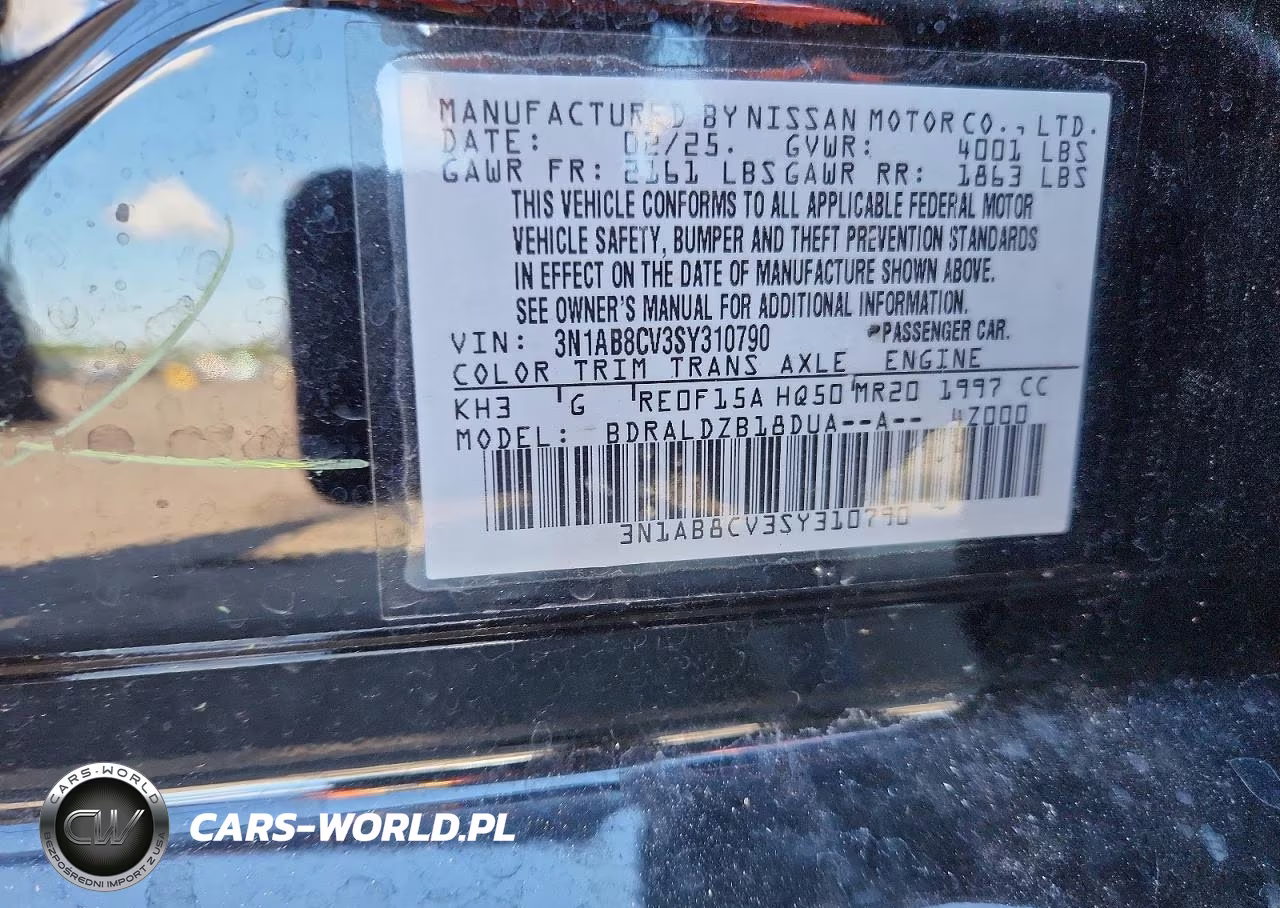 2025 Nissan Sentra Sv VIN:3N1AB8CV3SY310790 - 12