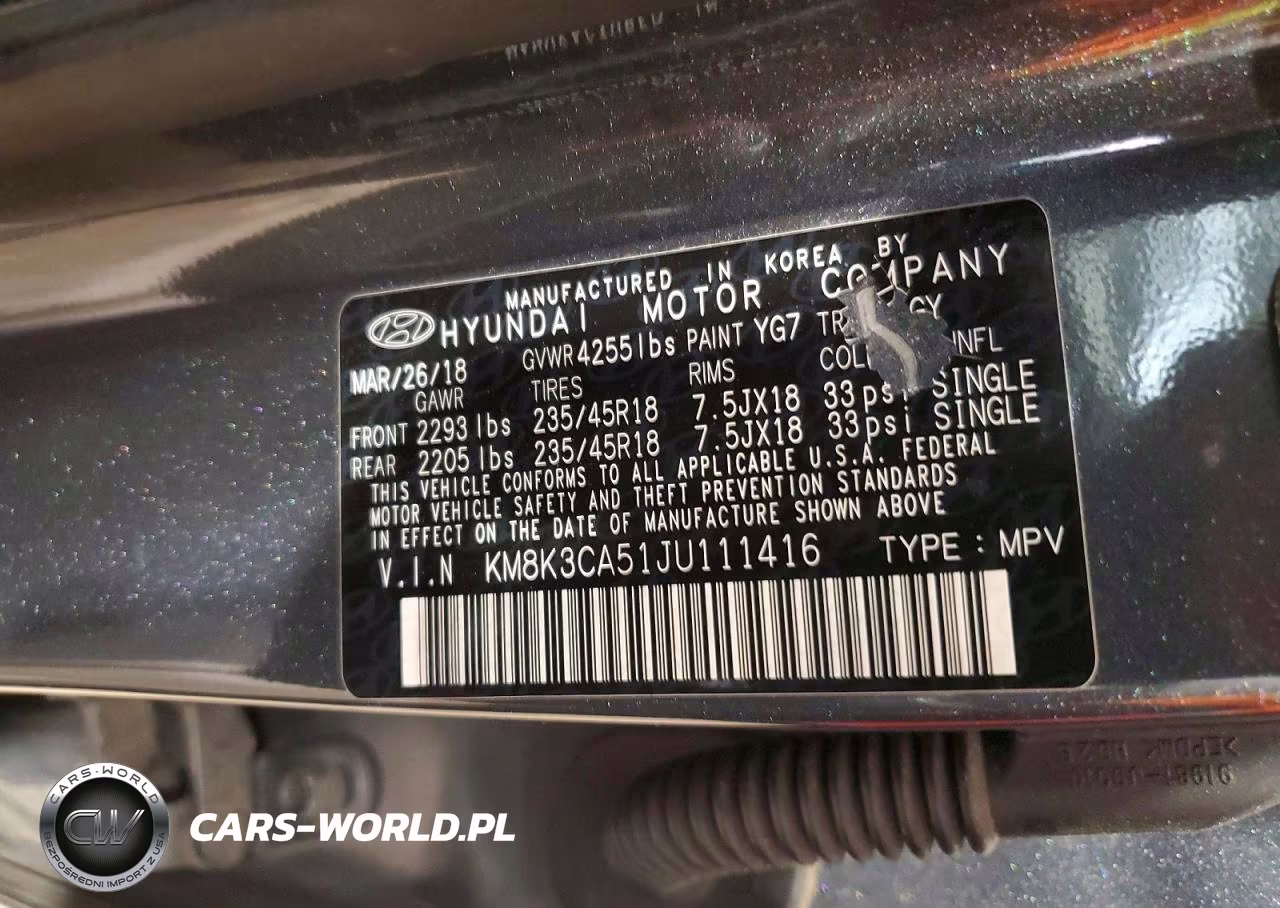 2018 Hyundai Kona Limited VIN:KM8K3CA51JU111416 - 14