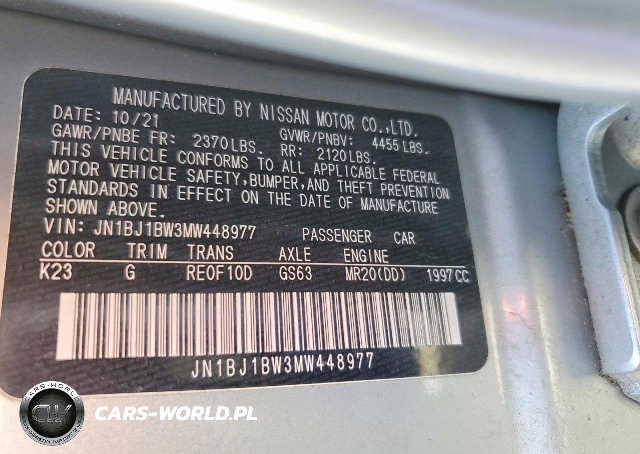 2021 Nissan Rogue Sport Sv VIN:JN1BJ1BW3MW448977 - 13