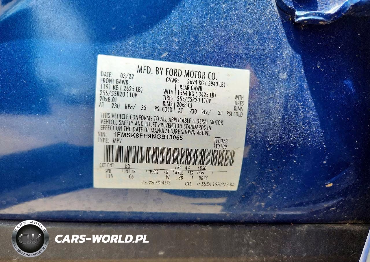 2022 Ford Explorer Limited VIN:1FMSK8FH9NGB13065 - 12