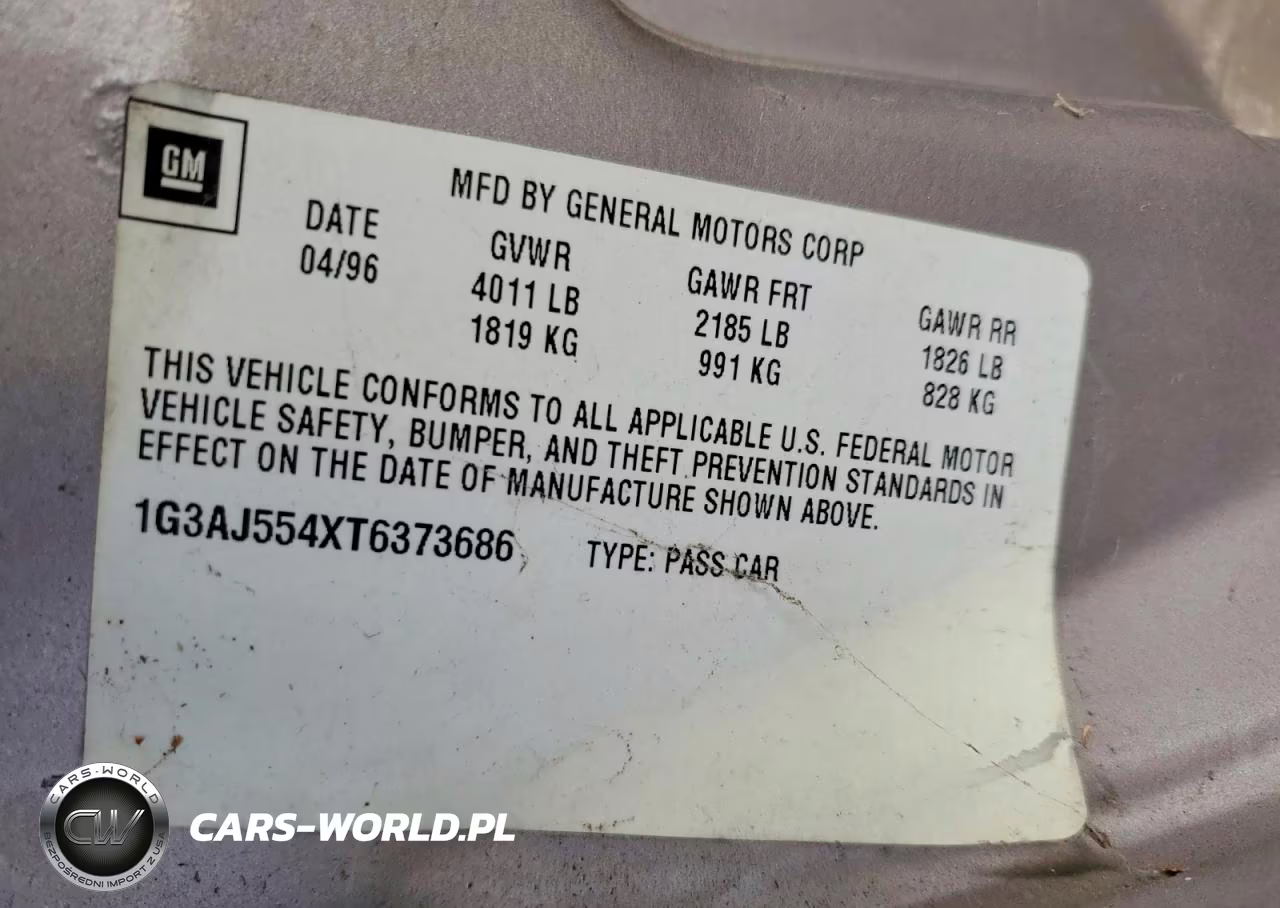 1996 Oldsmobile Ciera Sl VIN:1G3AJ554XT6373686 - 12
