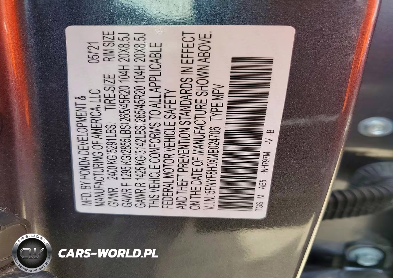 2021 Honda Passport Elite VIN:5FNYF8H0XMB024706 - 12